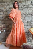 Nonni Gingham Darling Dress Orange?